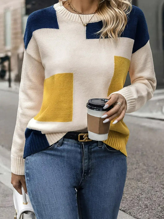 Жените реколта коледа изкуство печат удобни случайни пуловер