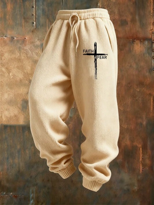 Мъжки ретро вяра печат хлабав ежедневни панталони