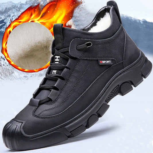 🎁Świetny zimowy prezent dla mężczyzn 🎁 Męskie skórzane buty sportowe z podszewką ze sztucznego futra