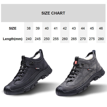 🎁Świetny zimowy prezent dla mężczyzn 🎁 Męskie skórzane buty sportowe z podszewką ze sztucznego futra