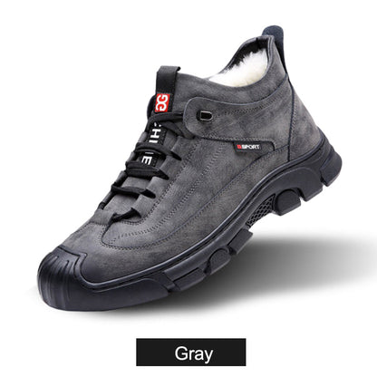 🎁Świetny zimowy prezent dla mężczyzn 🎁 Męskie skórzane buty sportowe z podszewką ze sztucznego futra