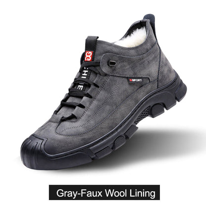 🎁Świetny zimowy prezent dla mężczyzn 🎁 Męskie skórzane buty sportowe z podszewką ze sztucznego futra